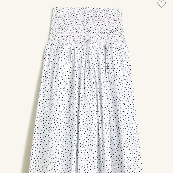 J. Crew White Smocked A-Line Midi Skirt - Picture 2 of 5
